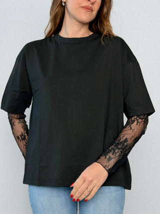 T-sirt manica pizzo Susy Mix