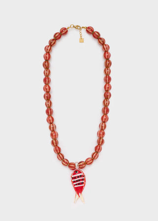 COLLANA IN CERAMICA PENDENTE PESCE ROSSO