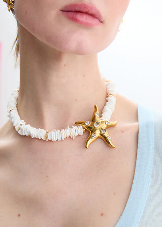 COLLANA CON CONCHIGLIE E STELLA ORO\BIANCO