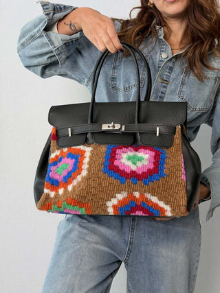 Borsa Virna Nero-Cammello