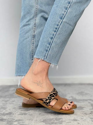 Leather and pony skin slipper 18+