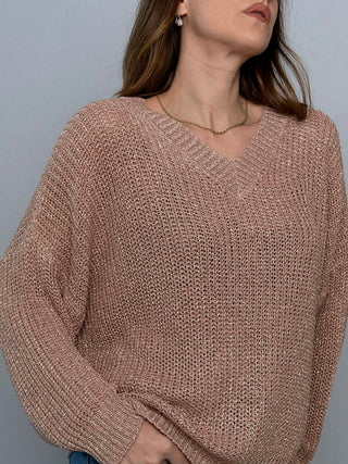 Maglia doppio V lurex Susy Mix