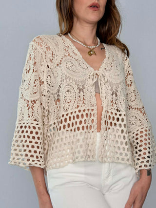 Cardigan crochet con lacci - Susy Mix