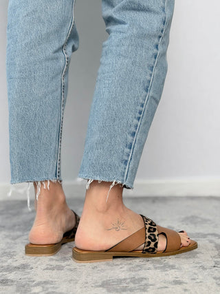 Leather and pony skin slipper 18+