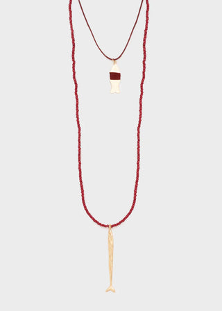 COLLANA AQUA MULTIFILO CON PENDENTI