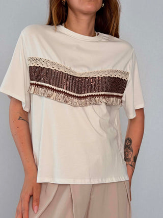 T-Shirt 56429 bianco moro