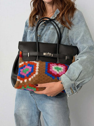 Borsa Virna Nero-Cammello