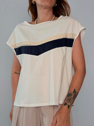 T-Shirt 56363 bianco blu