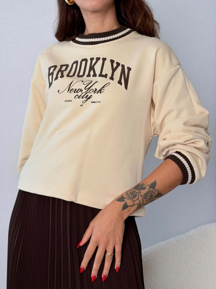 Felpa New York City Crema - Susy Mix