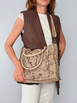 Borsa pelle laserata Primula