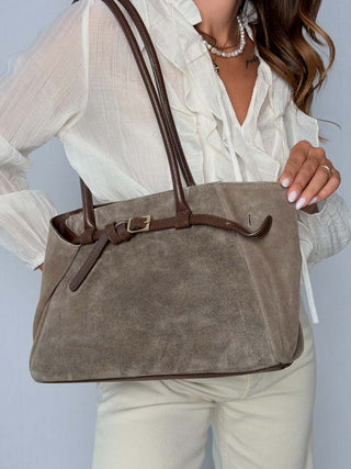 Borsa camoscio Elettra Taupe