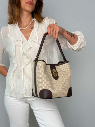 Jill raffia and leather bag