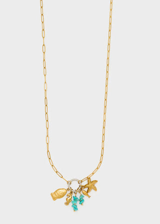 COLLANA CHAIN PERLINE E PESCI