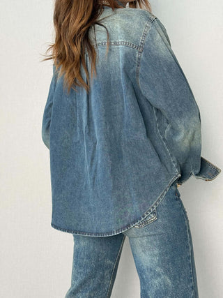 Camicia denim ricami