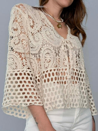 Cardigan crochet con lacci - Susy Mix