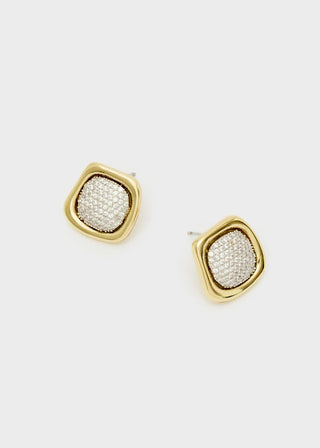 ORECCHINI QUADRATI CON ZIRCONI ORO