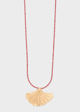 LONG NECKLACE WITH FAN PENDANT