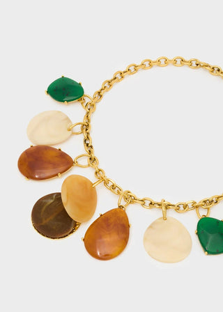 COLLANA PENDENTI IN RESINA MARRONE MIX