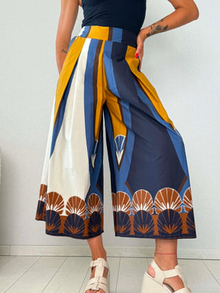 Pantalone Panama Giallo-Blu