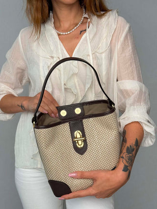Jill raffia and leather bag