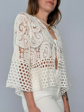 Crochet cardigan with laces - Susy Mix