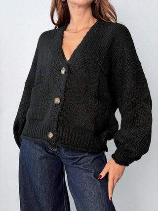 Cardigan 3 bottoni Nero - HaveOne