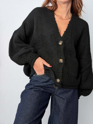 Cardigan 3 bottoni Nero - HaveOne