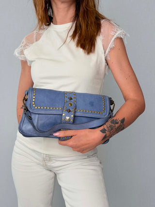 Borsa pelle con borchie Mirta