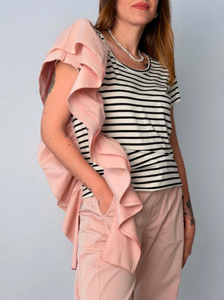 T-Shirt riga rouche - Susy Mix