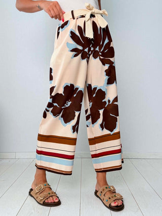 Pantalone con cintura Vercelli Beige-Moro