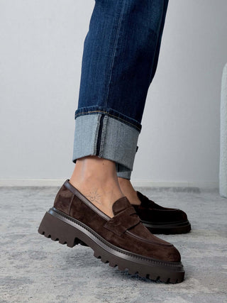 Mocassino camoscio cacao - Frau