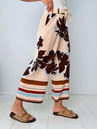 Pantalone con cintura Vercelli Beige-Moro
