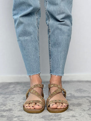 Suede and stud sandal 18+