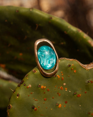 ANELLO CHIARA OVER IN RESINA BLU