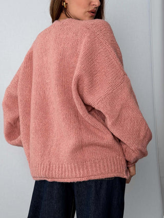 Cardigan 3 bottoni Cipria - HaveOne