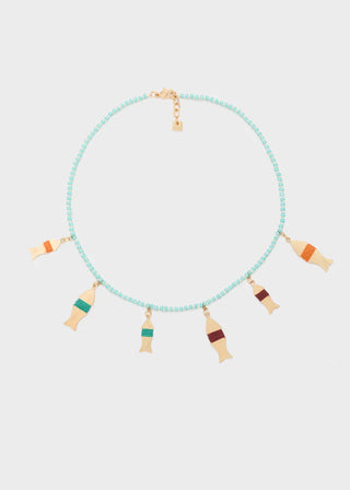 SEA NECKLACE WITH BEADS AND PENDANTS