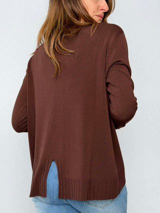 Crew-neck top with slit back - Kontatto