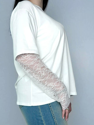 Susy Star lace sleeve t-shirt