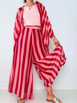 Completo righe Malaga Camicione-Pantalone