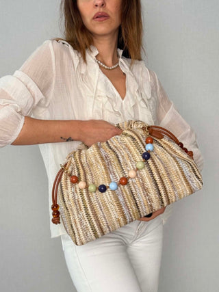 Borsa rafia multicolor