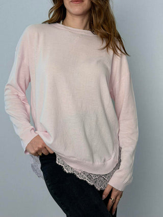 Susy Mix lace bottom sweater