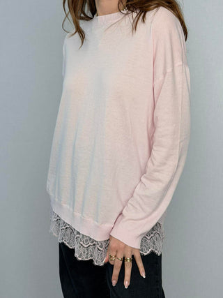 Susy Mix lace bottom sweater