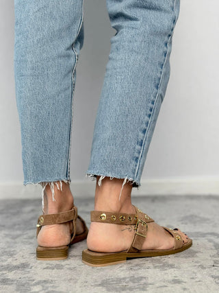 Suede and stud sandal 18+