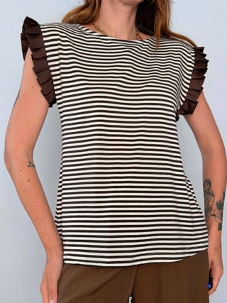 T-Shirt righe 21803B Moro