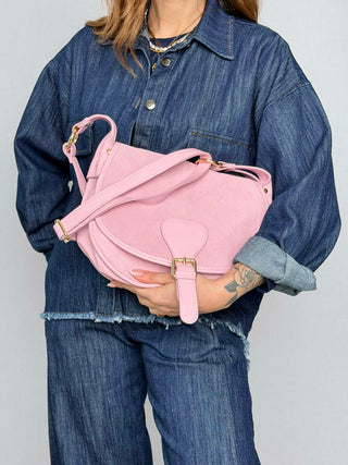 Borsa pelle-camoscio Sella