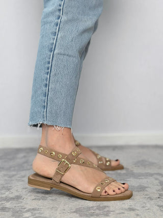 Suede and stud sandal 18+
