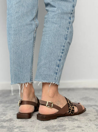 Leather and pony skin sandal 18+