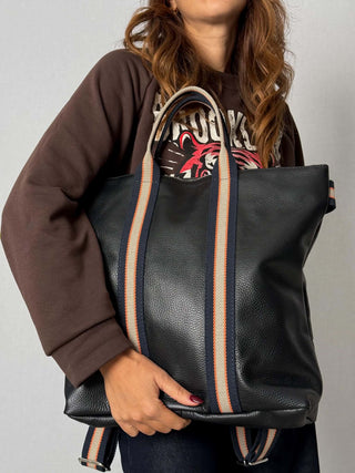 Borsa-Zaino pelle Vicky Nero