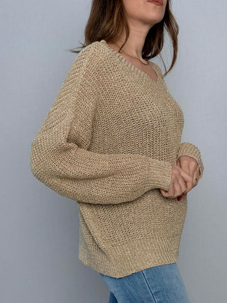 Maglia doppio V lurex Susy Mix