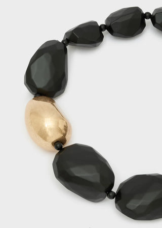 COLLANA UDON CON SFERE IN RESINA NERA